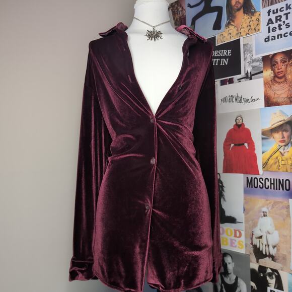 Carolyn Taylor Tops - Red Velvet Gothic Top